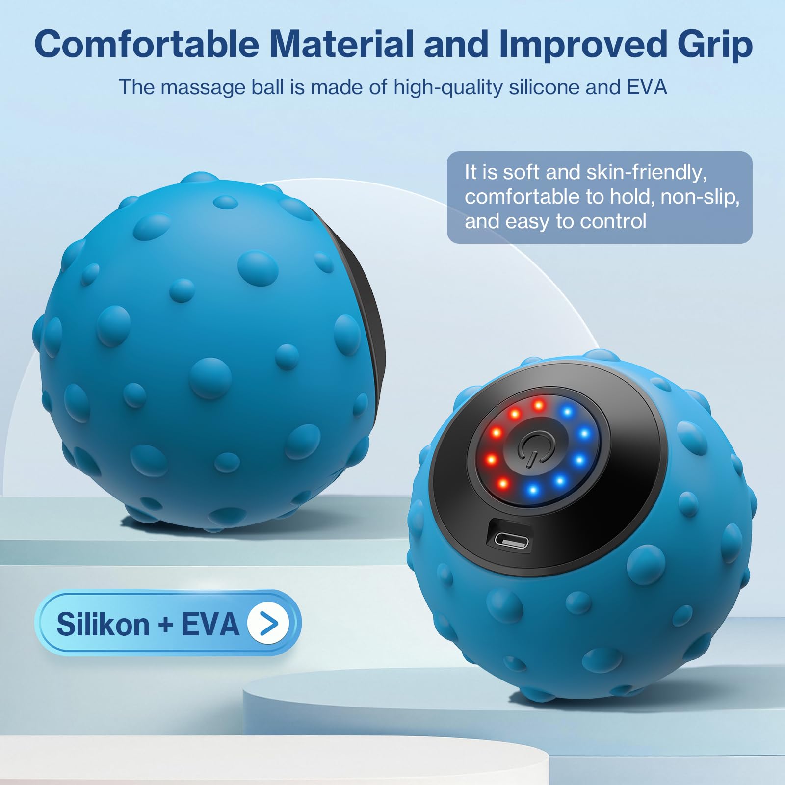 Wolady massage ball USB-C rechargeable for quick, cordless sessions.
