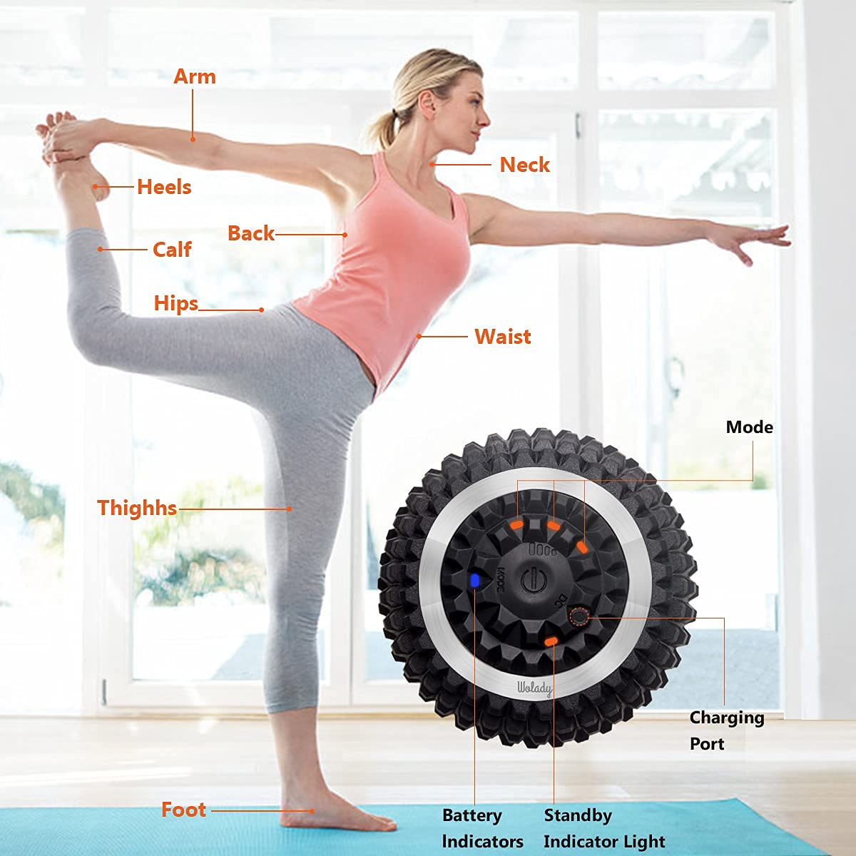Wolady compact design fits in a gym bag for quick recovery.