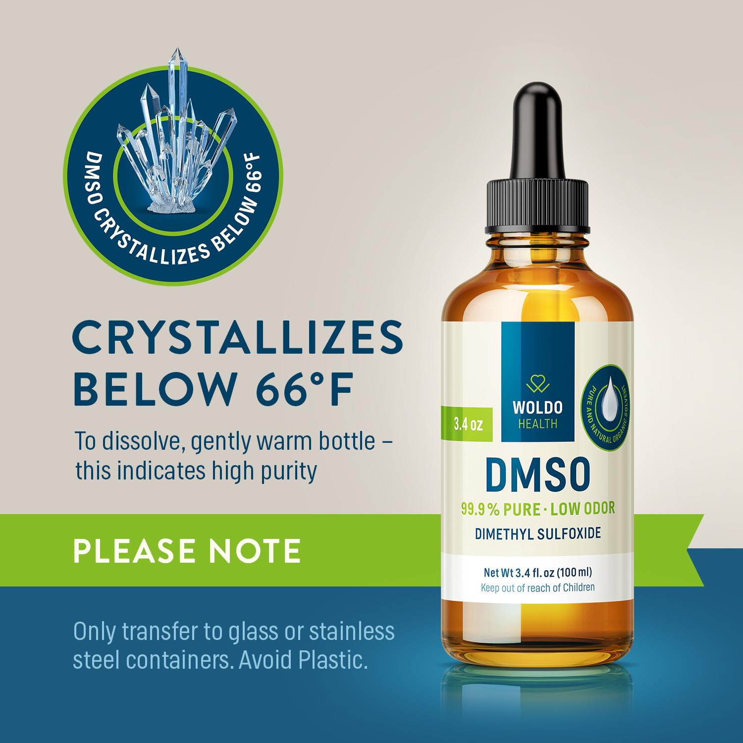 WoldoHealth DMSO handling notes emphasizing safe use and cleanliness