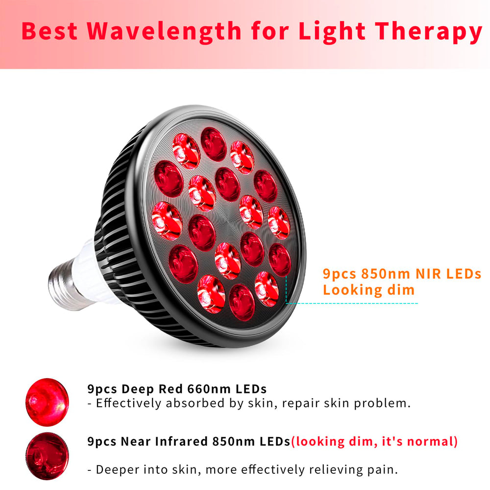 wolezek red light therapy bulb focused on the knee for targeted relief