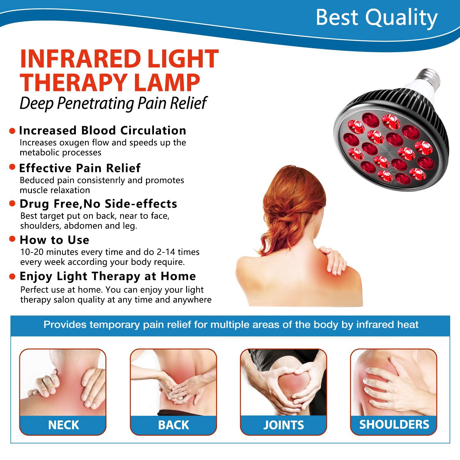 wolezek red light therapy bulb at the neck for tension relief sessions