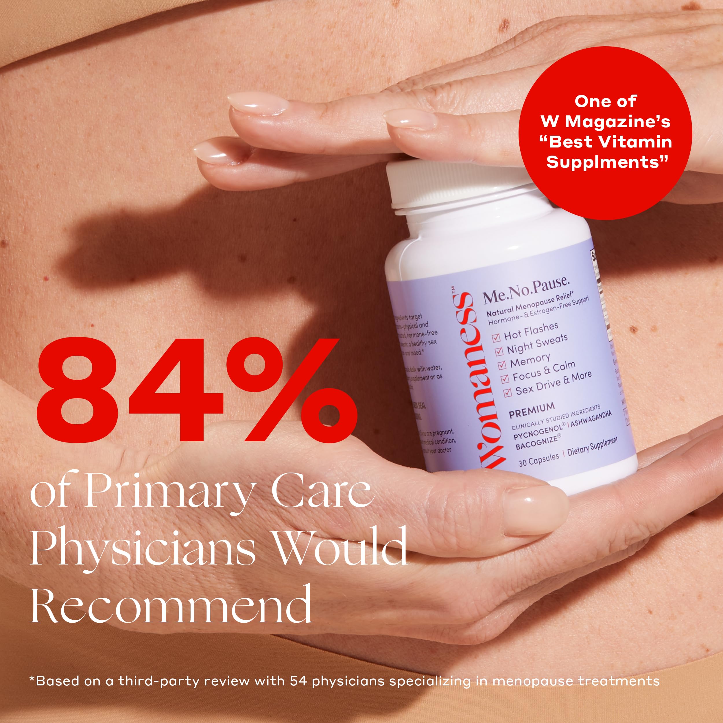 Womaness Ashwagandha tablet promoting mood balance and stress resilience.