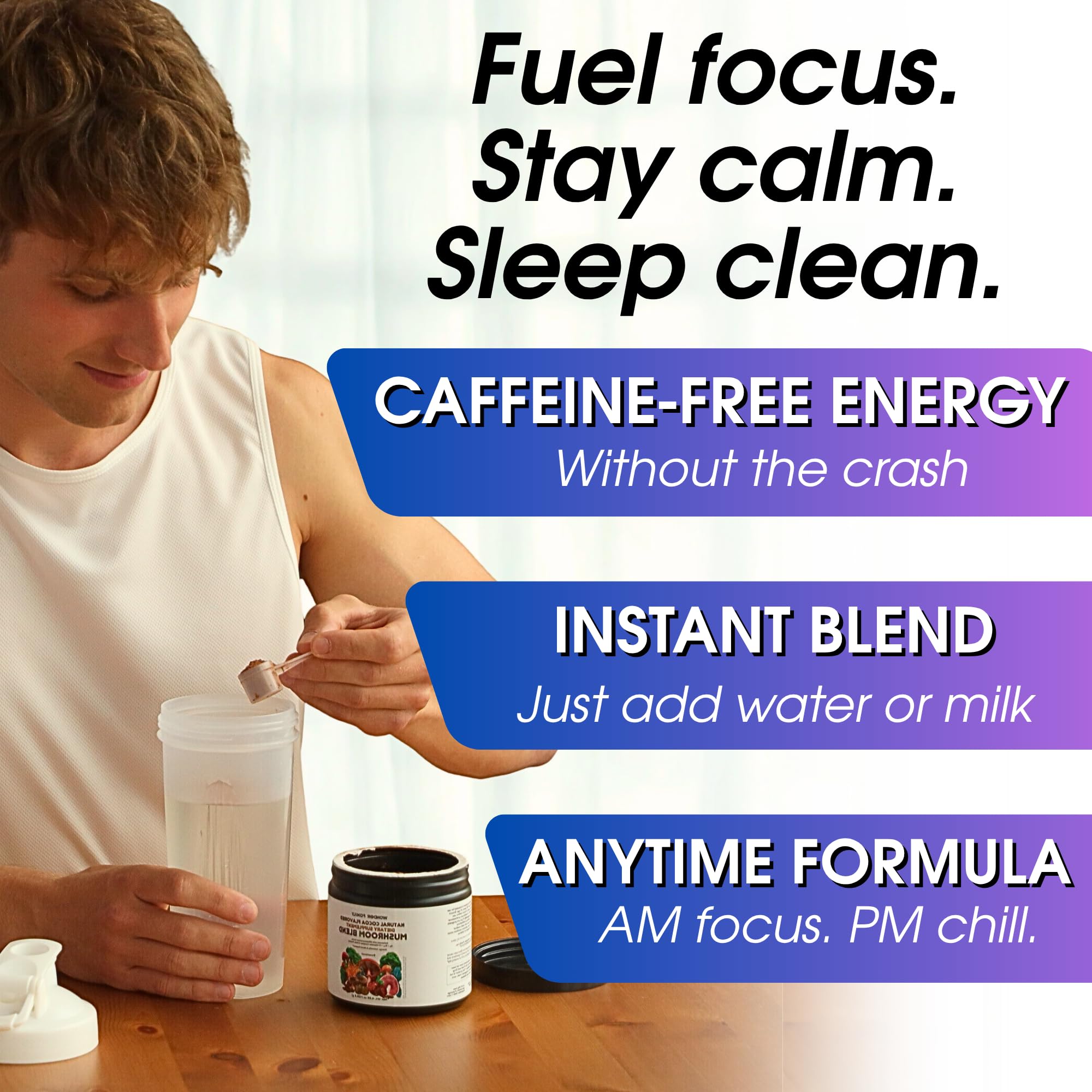 Wonder Family cordyceps powder dispense for smooth energy