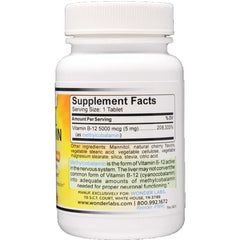 Wonder Laboratories cherry flavored sublingual B-12 tablet close-up for easy consumption