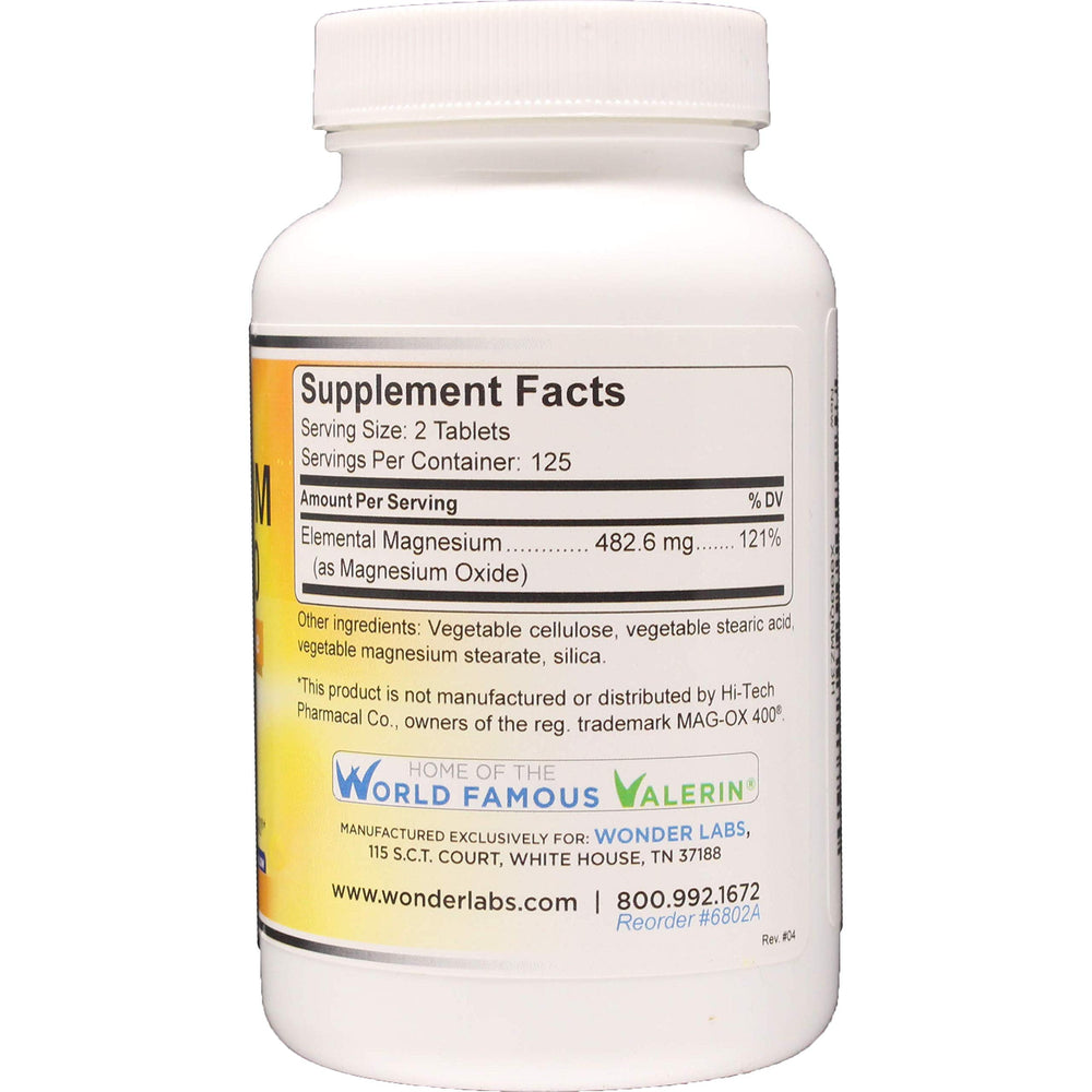 Wonder Laboratories Magnesium Oxide 400 tablets ready for daily mineral support.