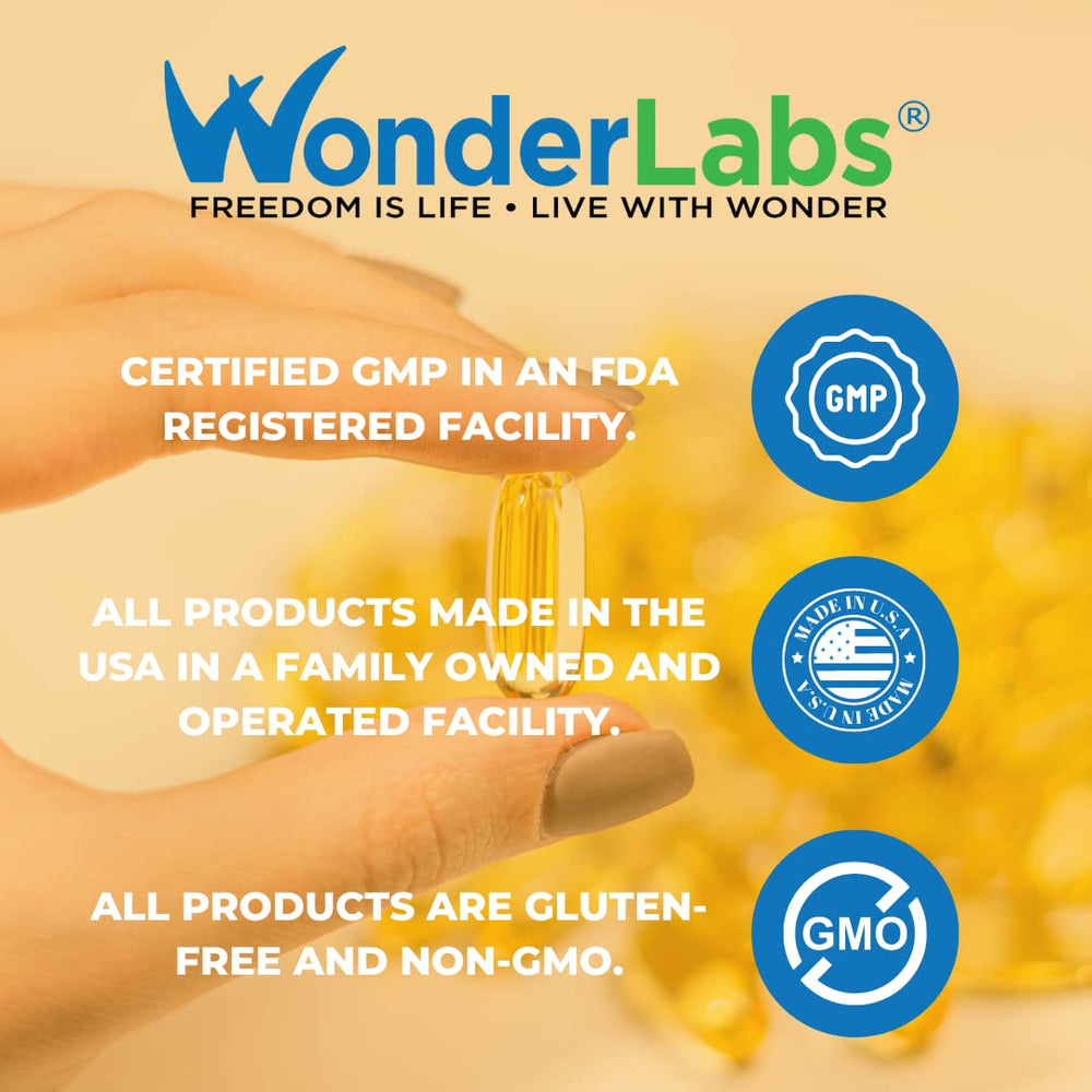 Wonder Laboratories third-party tested fish oil bottle ensures product safety