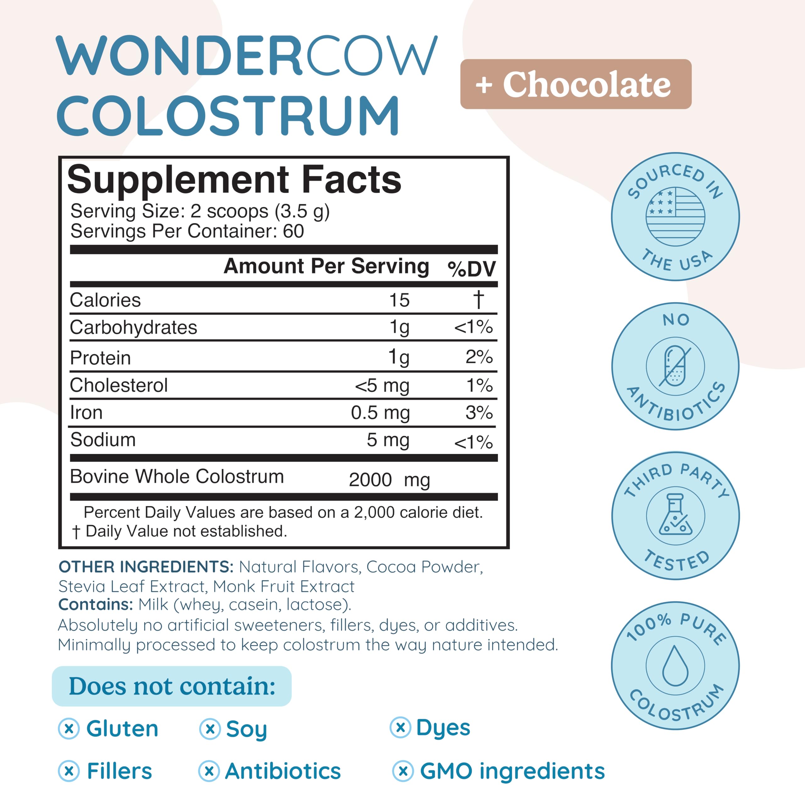 WonderCow colostrum powder scoop for precise measurement