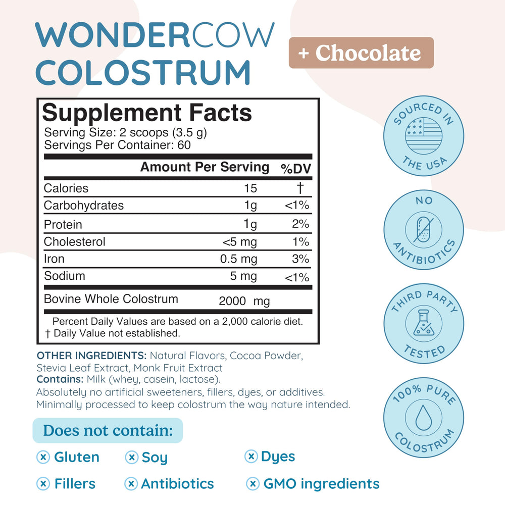 WonderCow colostrum powder scoop for precise measurement
