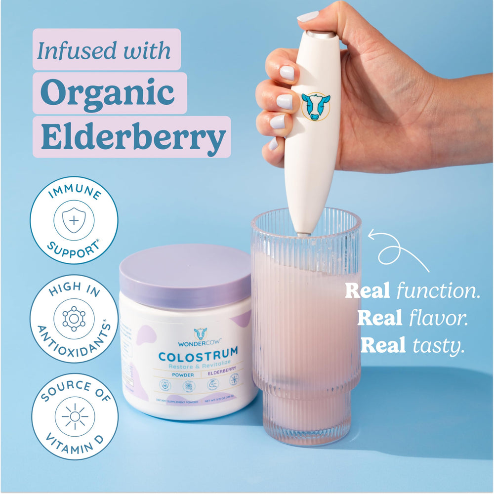 WonderCow powder blended into smoothies enhances flavor and daily recovery possibilities.