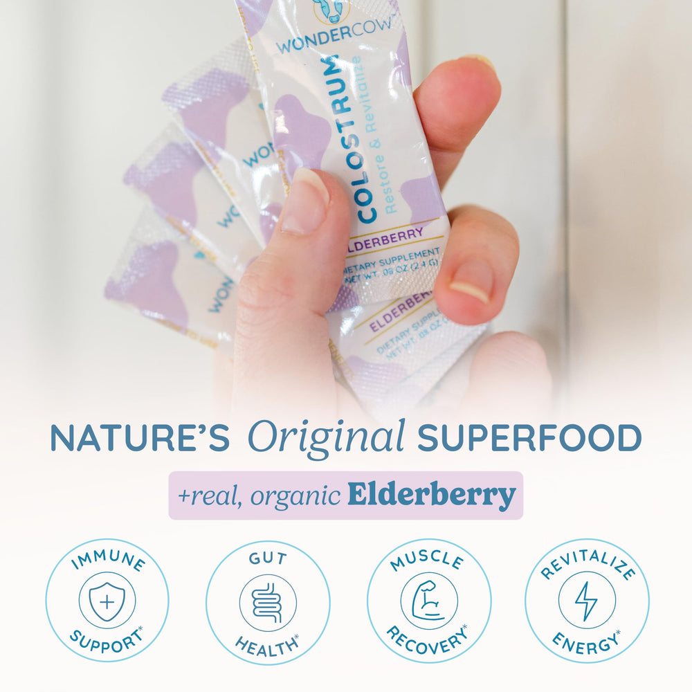 WonderCow to-go packets provide convenient daily immune support on busy days.