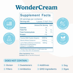 WonderCow creamer scoop and jar show easy daily dosing for smoothies.