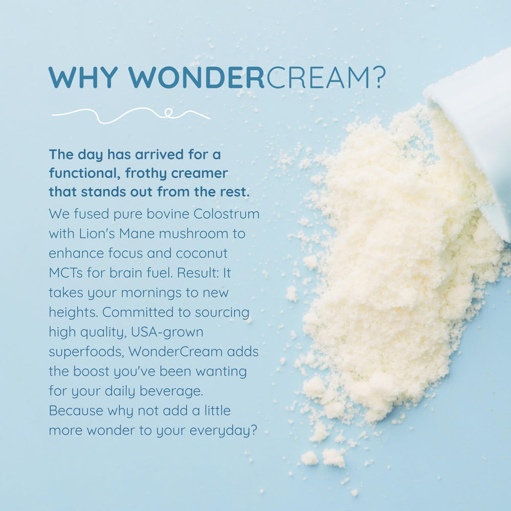 Close-up of lion's mane mushroom and coconut milk powder blend.
