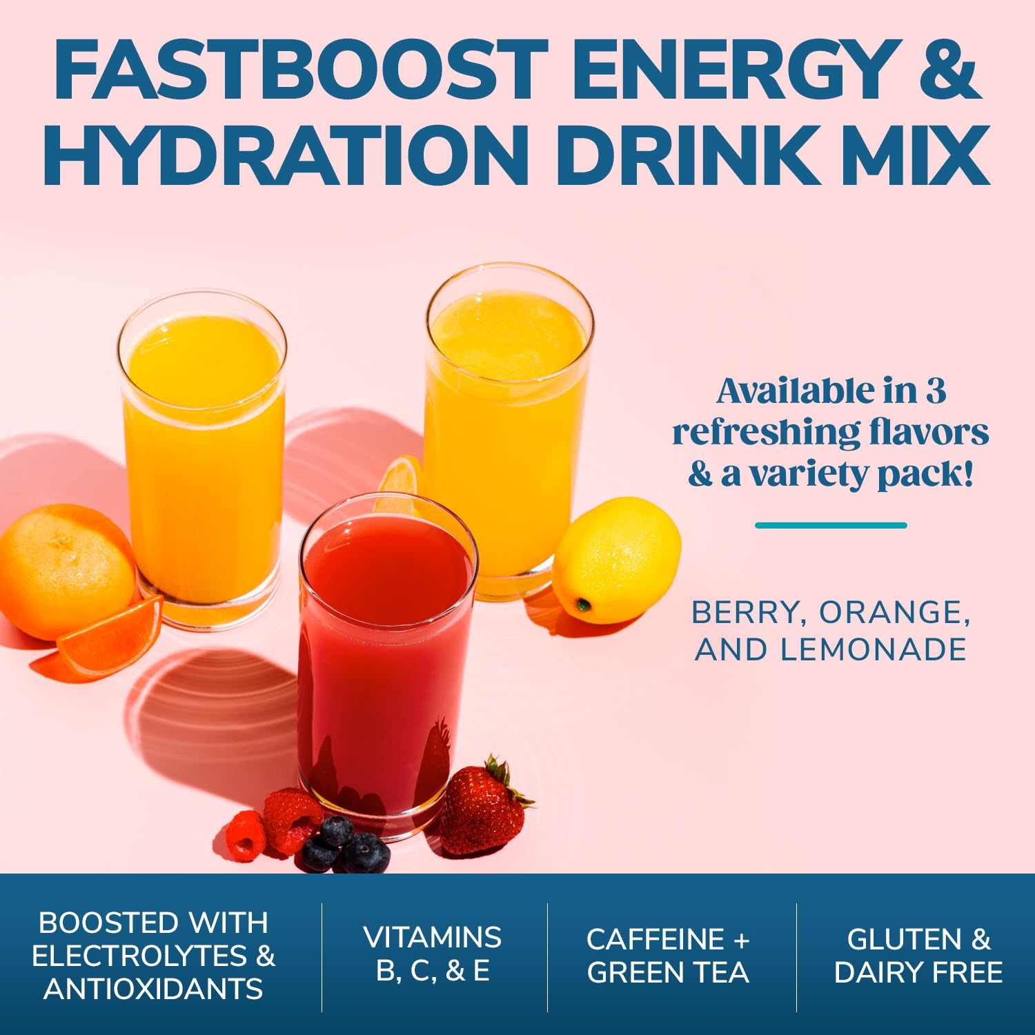 Individual orange stick pack designed for on-the-go hydration during travel