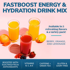 Individual orange stick pack designed for on-the-go hydration during travel