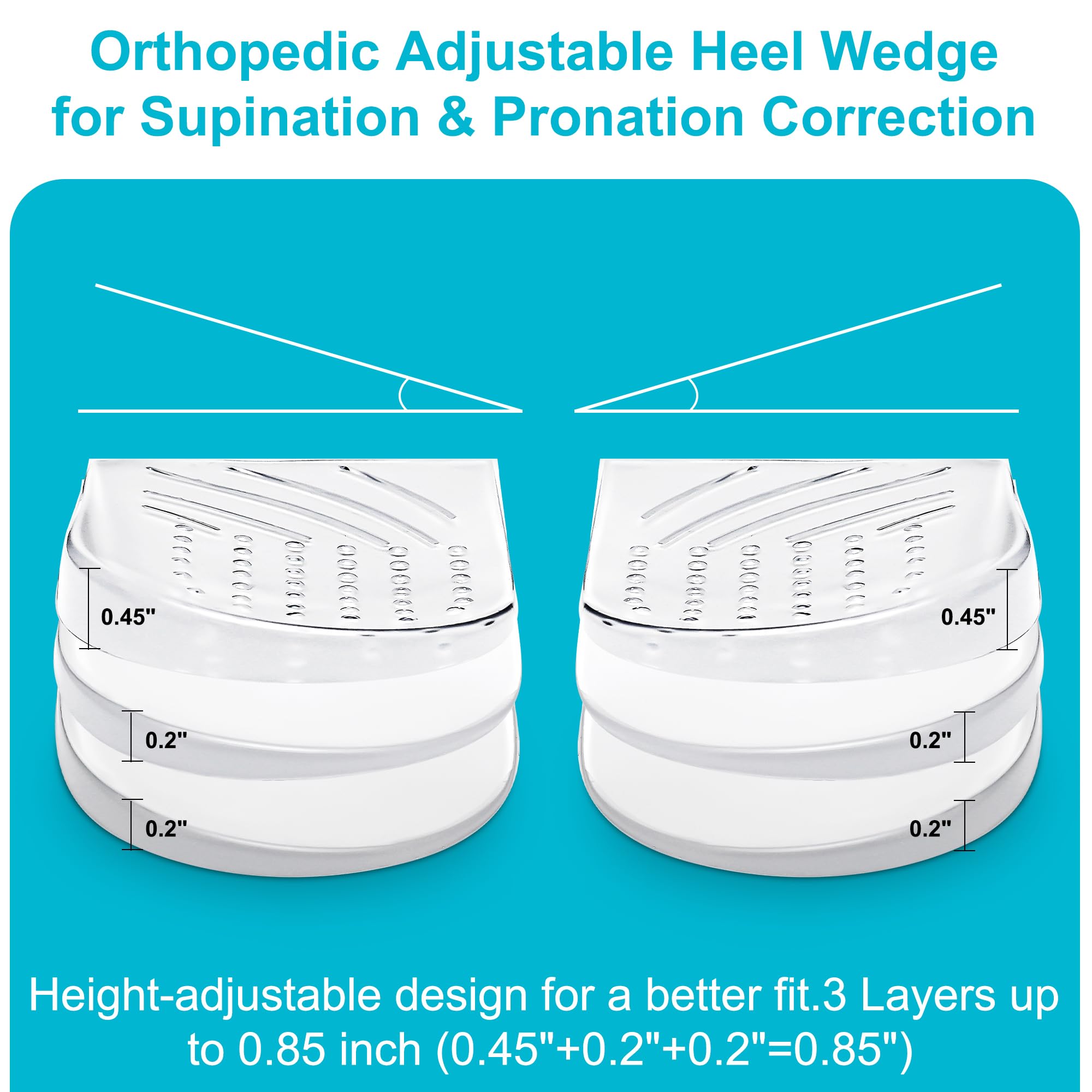 Wonderwin medial-lateral heel support stabilizes the foot during daily activities.