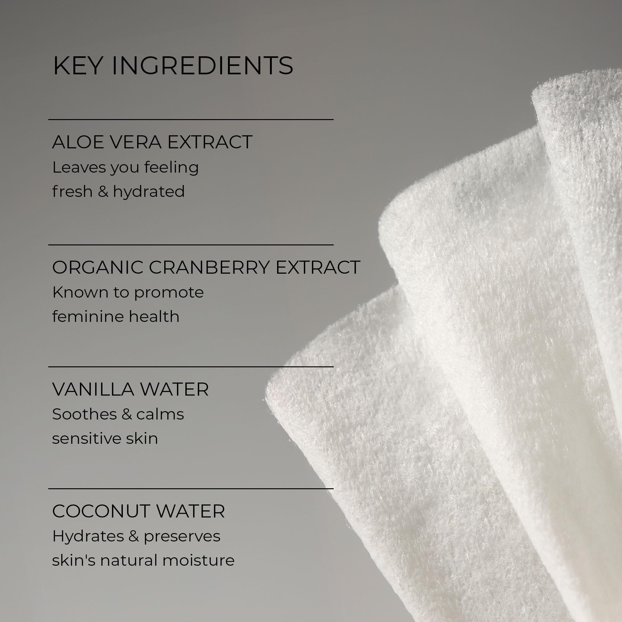 Woo More Play Freshies ingredients aloe vera coconut water for gentle hydration