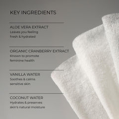 Woo More Play Freshies ingredients aloe vera coconut water for gentle hydration