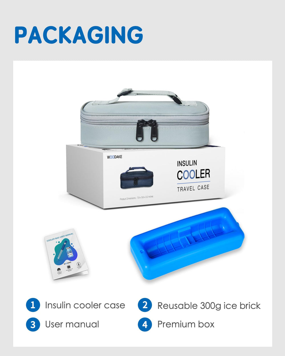 WOODAKE case ideal for travel, camping, and outdoor activities