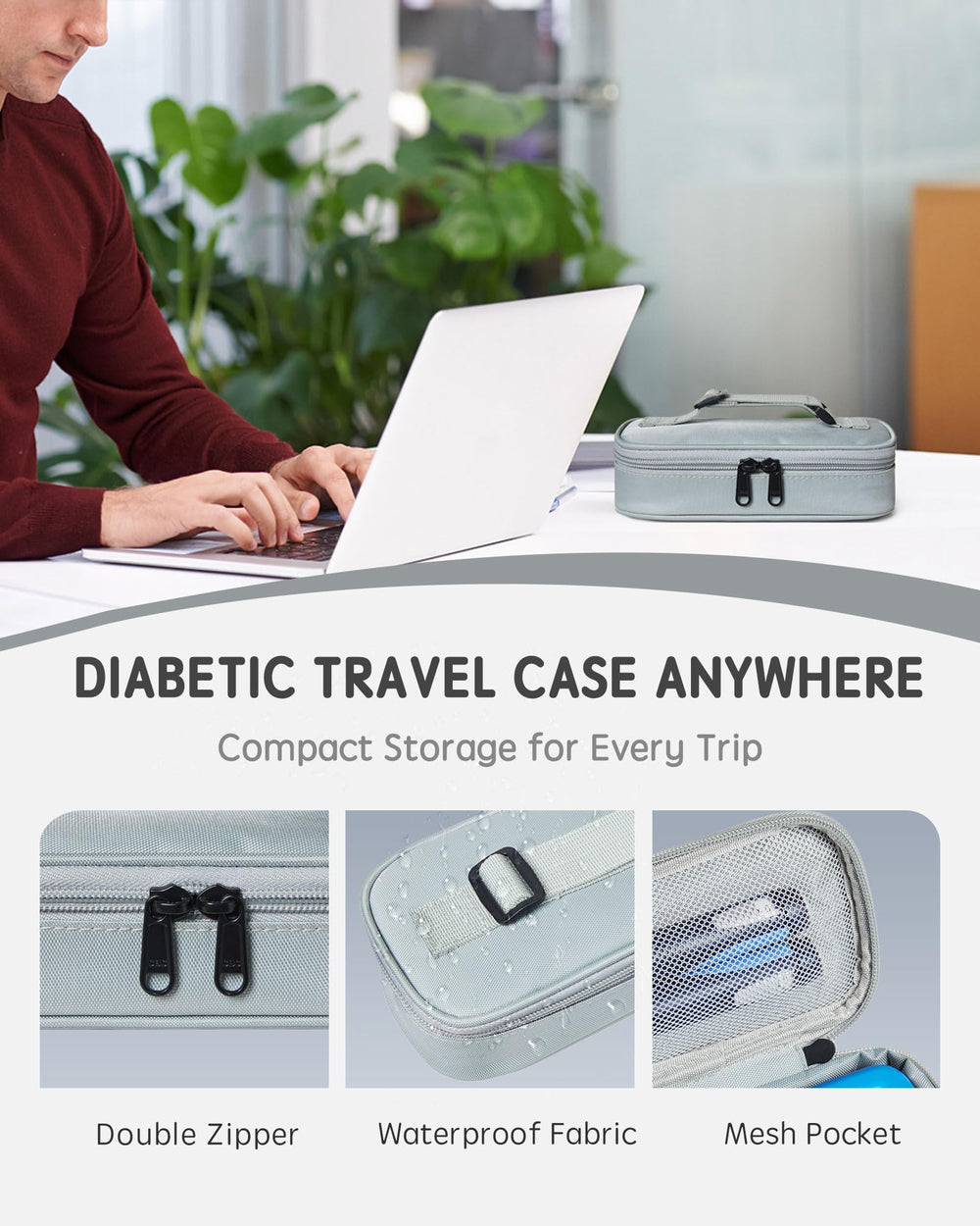 WOODAKE dual-zipper design offers quick access to vials