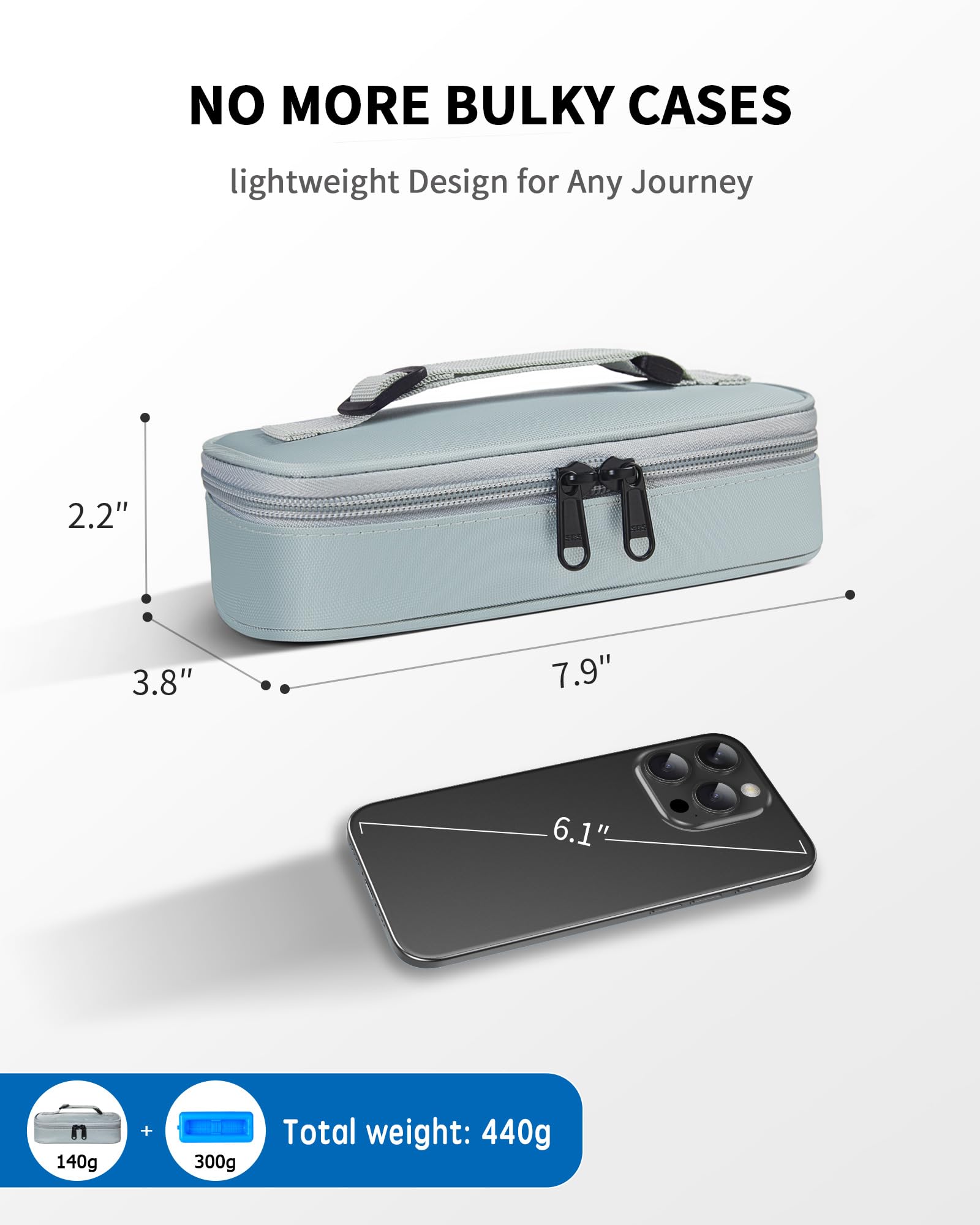WOODAKE interior mesh pocket stores insulin pens securely