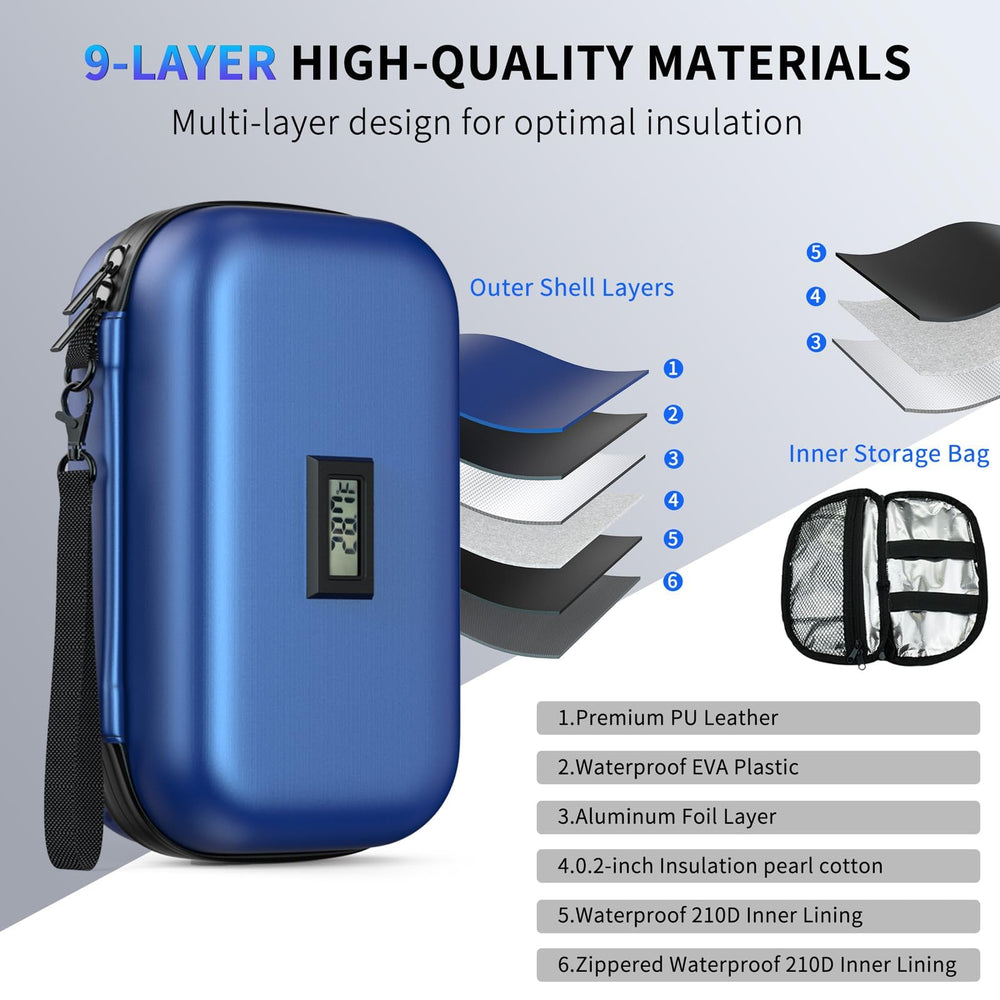 Interior holds 4–6 insulin pens for organized transport