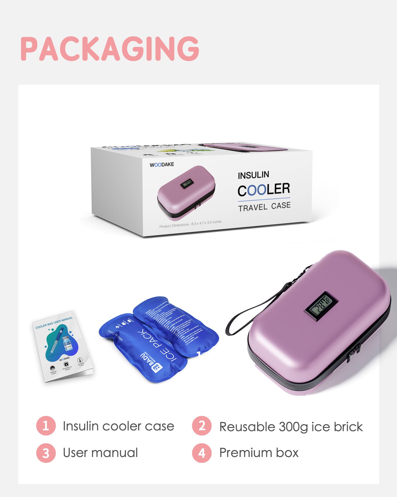 WOODAKE pink insulin travel case blends style with practical protection
