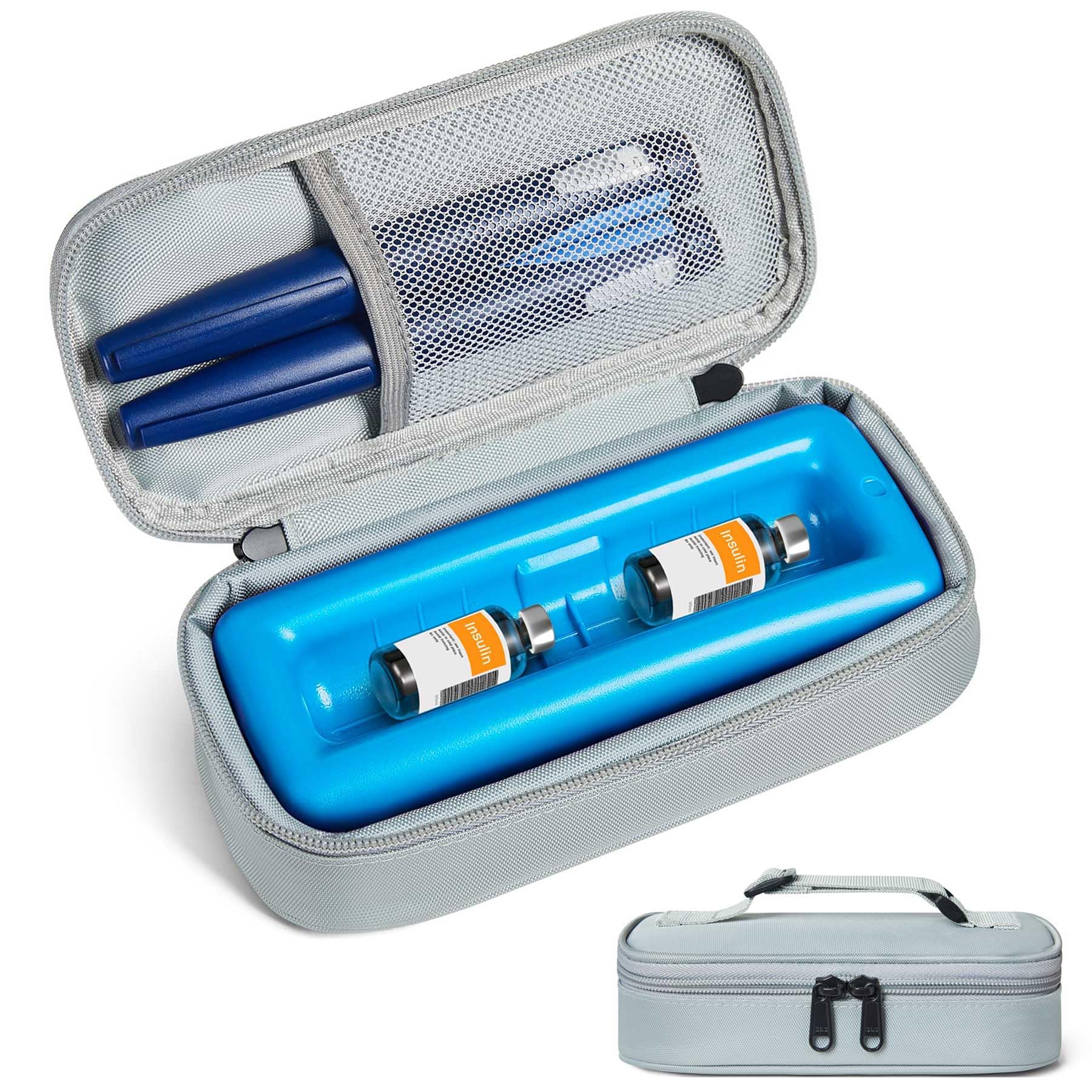 WOODAKE insulin vial cooler case keeps vials organized for travel