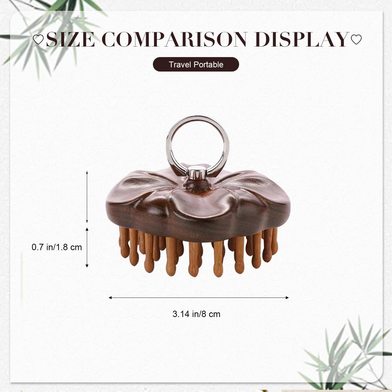 Wooden Round Scalp Massager Brush portable travel companion.