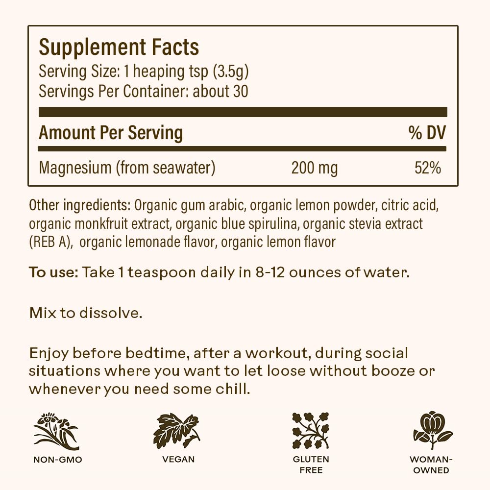 Wooden Spoon Herbs Magic Magnesium label highlights digestive support potential.