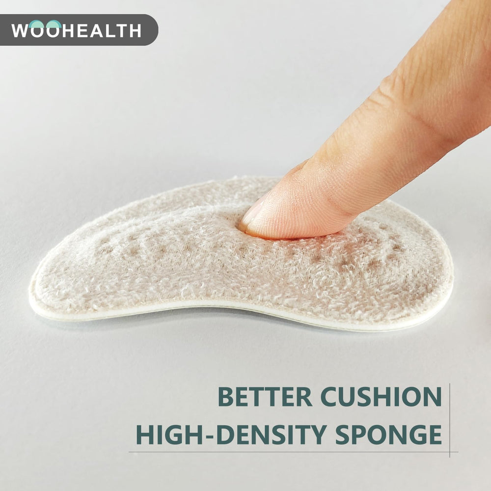 WOOHEALTH metatarsal pads adhesive backing visible for secure wear.