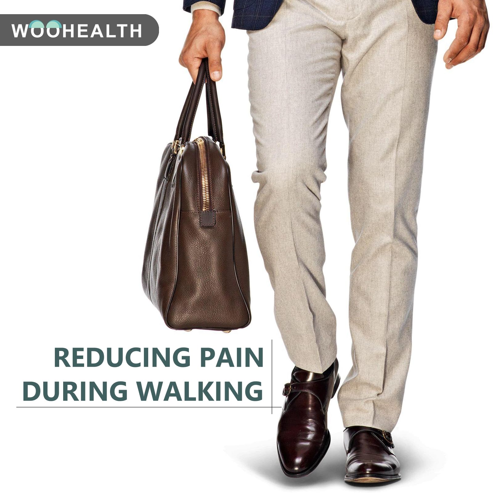 WOOHEALTH breathable fabric keeps feet dry during long use.