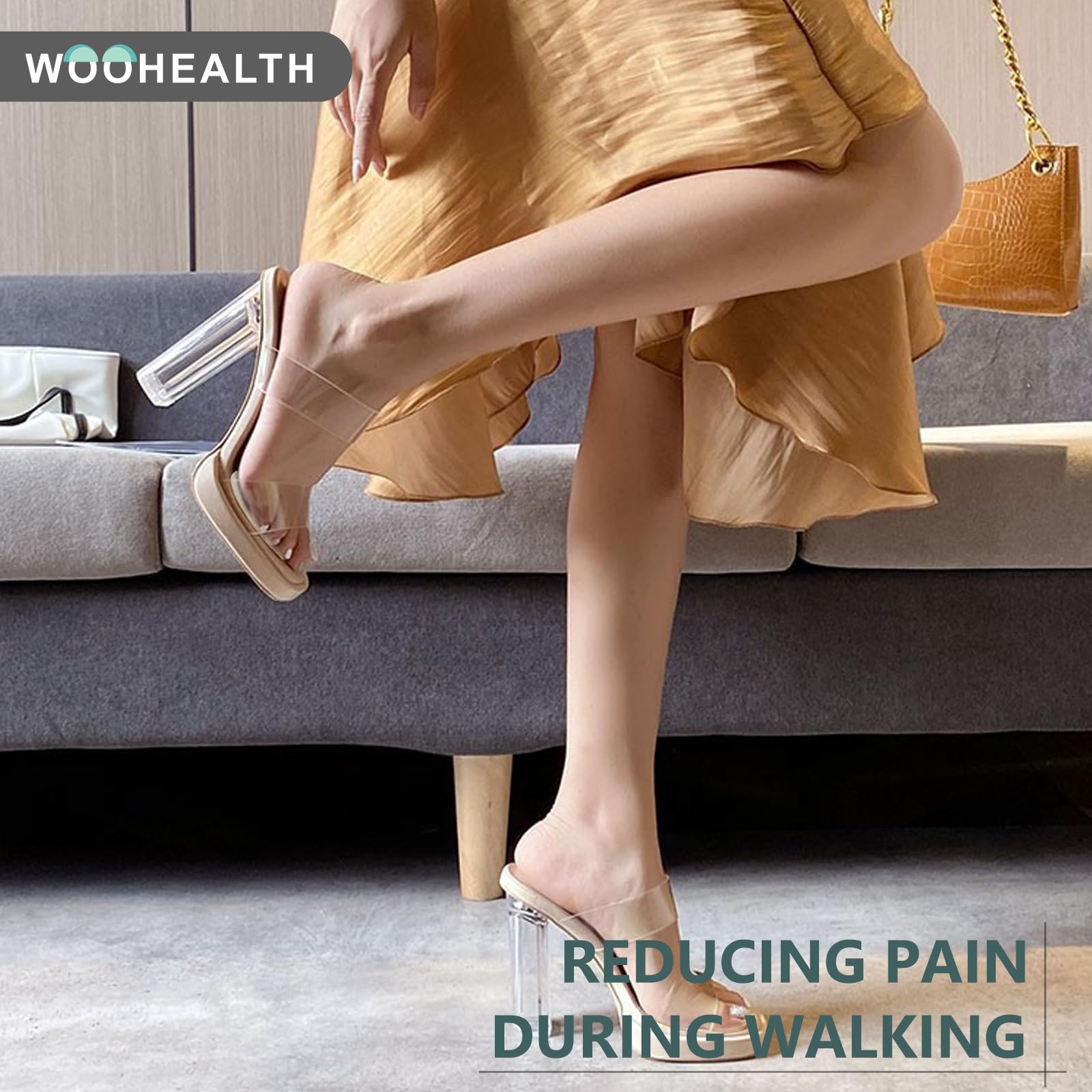 WOOHEALTH pads stay in place in various shoes for steady wear.