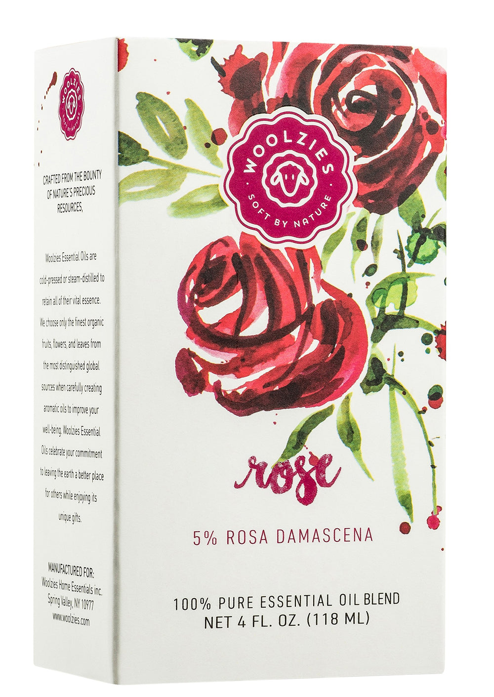 Woolzies Rose Oil dropper bottle enables precise topical use.