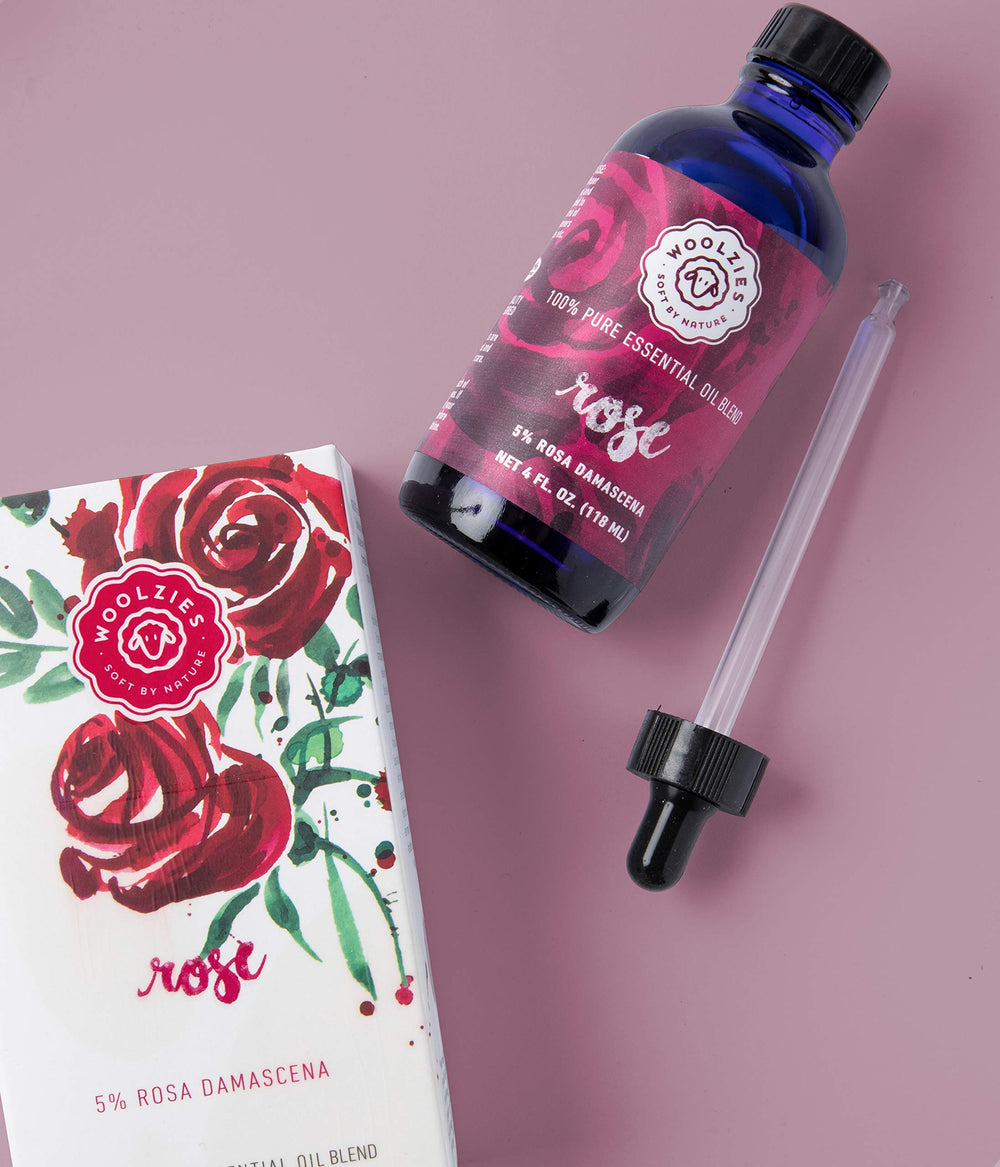 Woolzies Rose Oil skin care use supports gentle skin appearance.