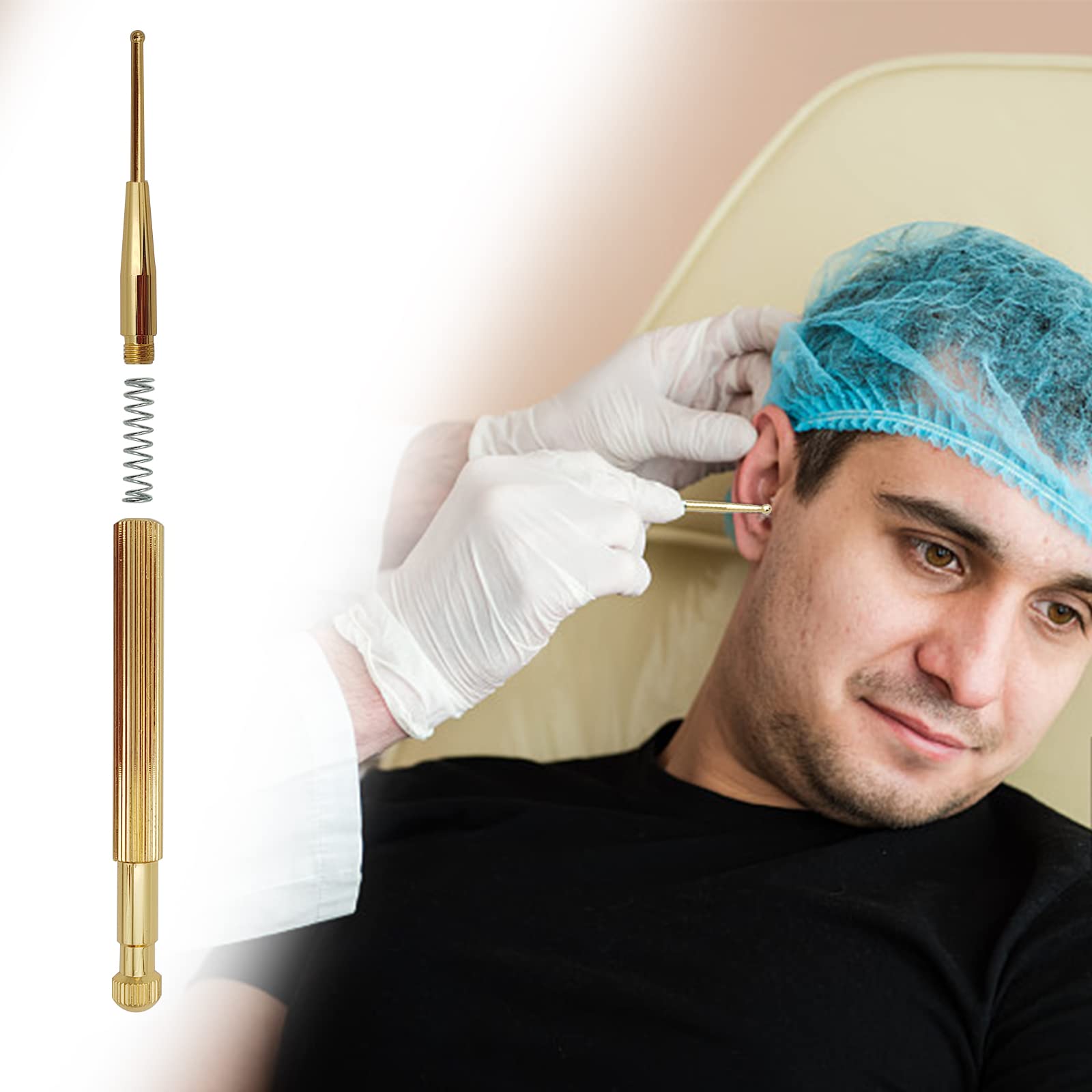 WOOPSOO ear seeds being applied using included tweezers for precise placement