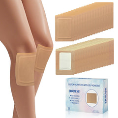 WOOWME castor oil pack wrap on belly for portable, mess-free use.