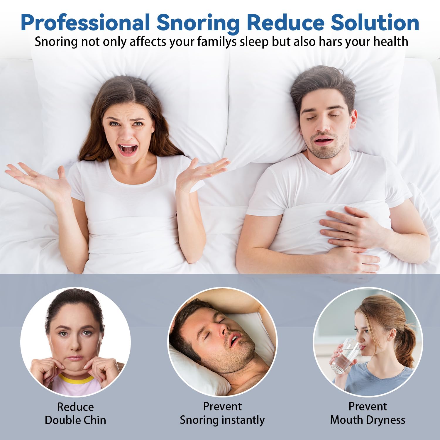 WOOWME chin strap for CPAP-friendly design fits securely with CPAP gear.
