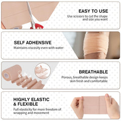 Worive elastic tape with red centerline aids precise wrapping.