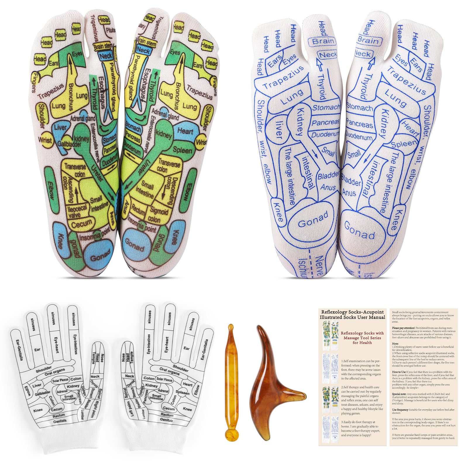Worive reflexology socks gloves set shown for at-home acupressure sessions