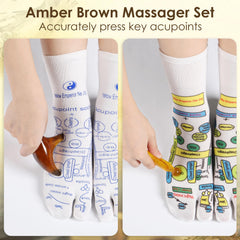 Worive reflexology socks set wing-shaped massager closeup for easy points