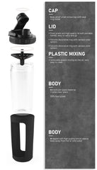 WORKOUT BW BYLWORKOUT borosilicate glass resists odors and preserves pure taste in every shake.