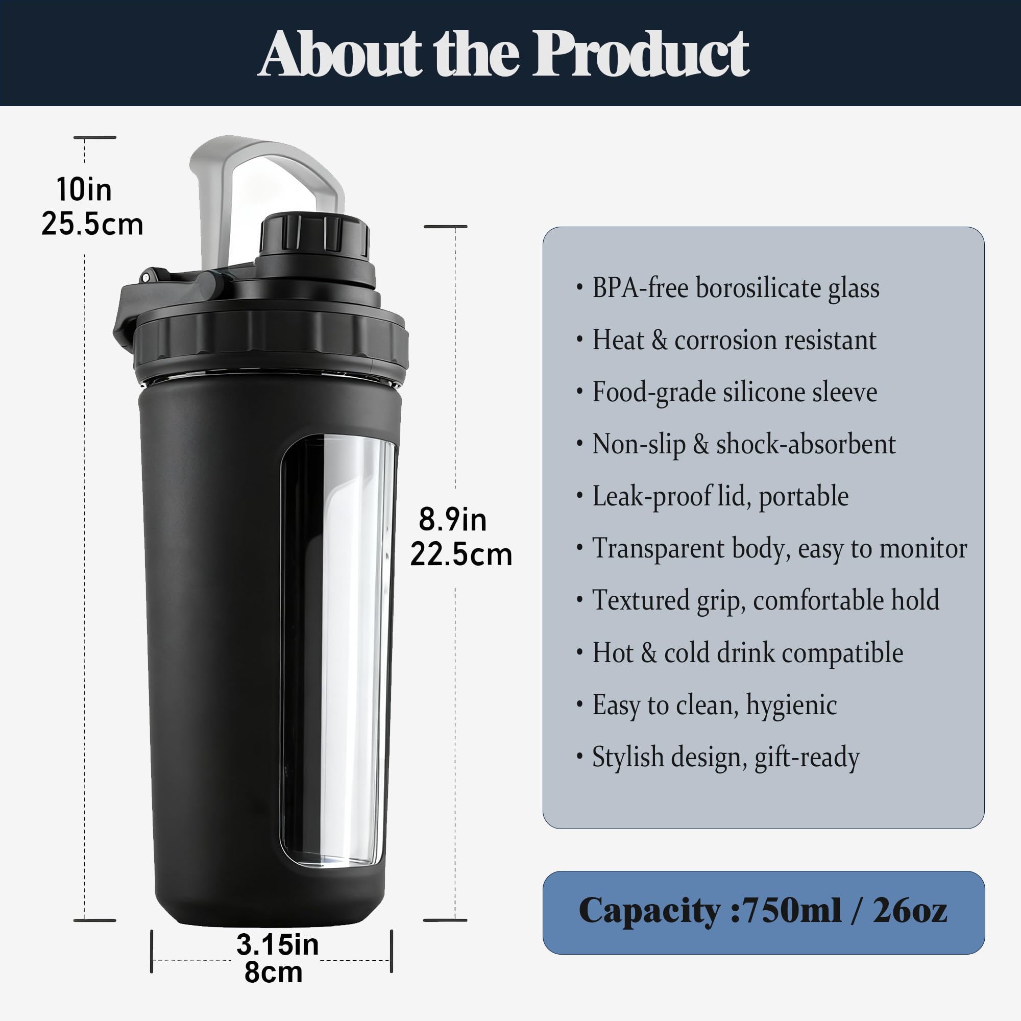 WORKOUT BW BYLWORKOUT leak-proof cap enables confident carry in gym bags and cars.
