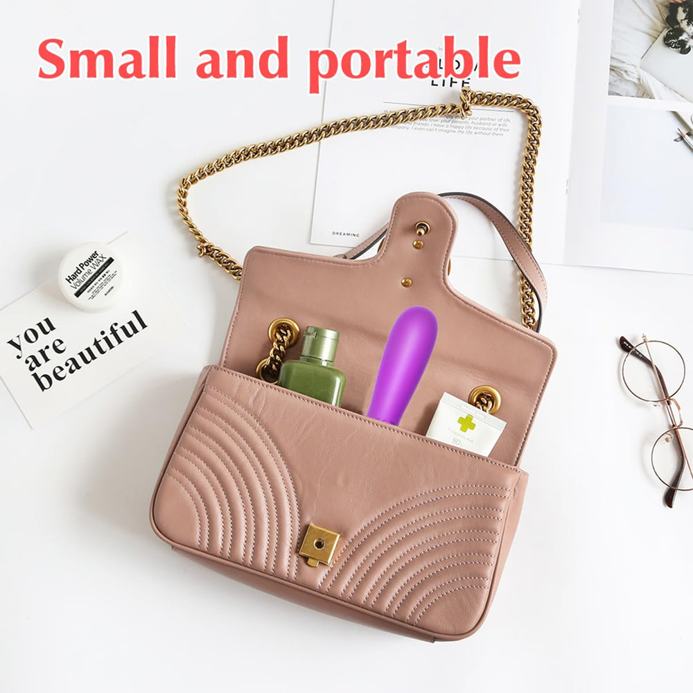 Quiet operation of purple massager for discreet relaxation.