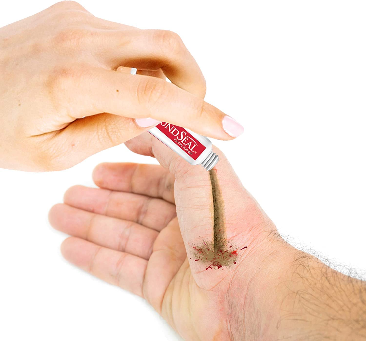 WoundSeal forms an instant protective scab over the wound.
