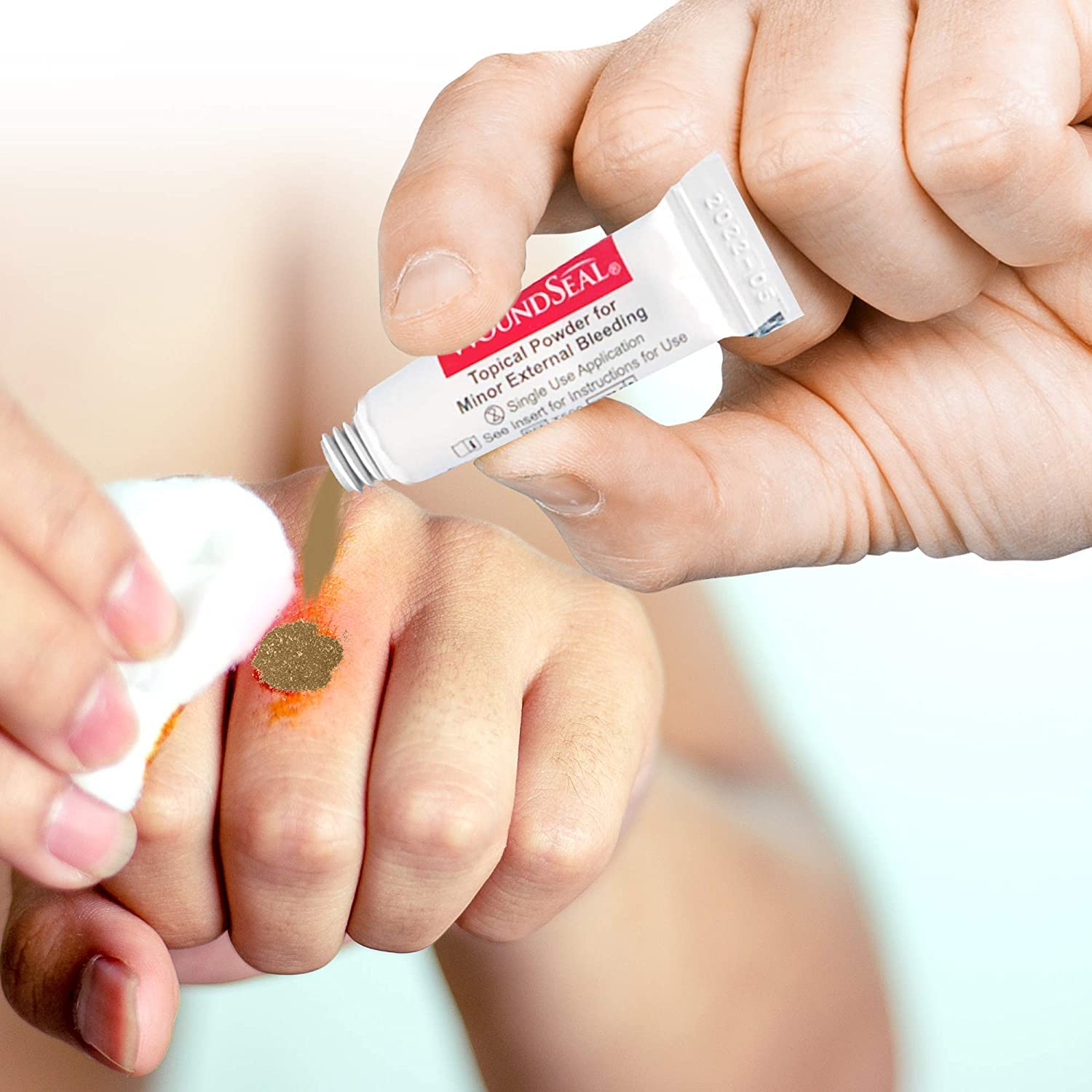 WoundSeal scab becomes waterproof within about an hour.