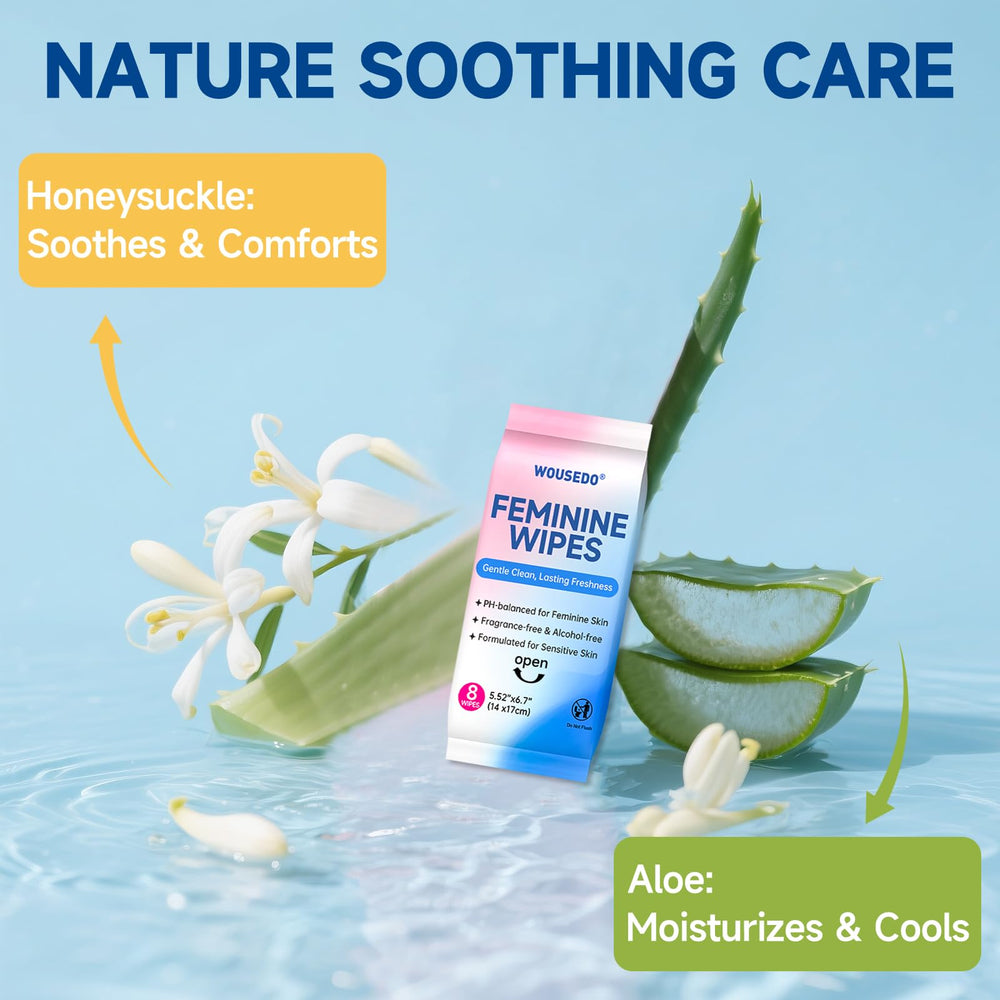 WOUSEDO feminine wipes are pH-balanced for daily comfort.