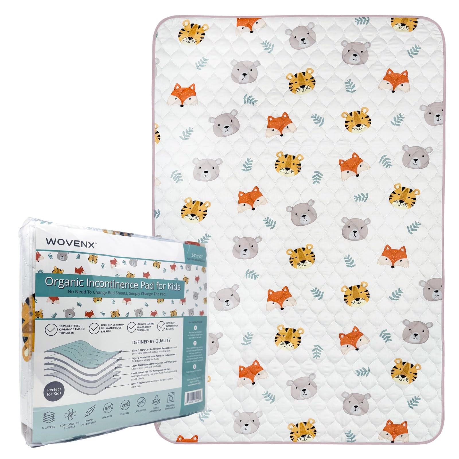 Non-slip backing keeps the pad in place during sleep