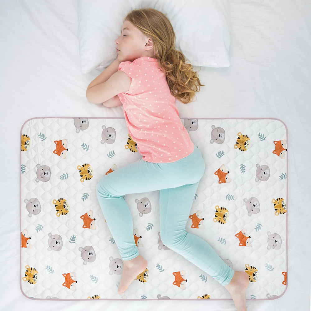 WOVENX organic kid bed pad with five-layer protection for overnight dryness