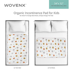 Pad placed on twin to full bed demonstrating versatile coverage