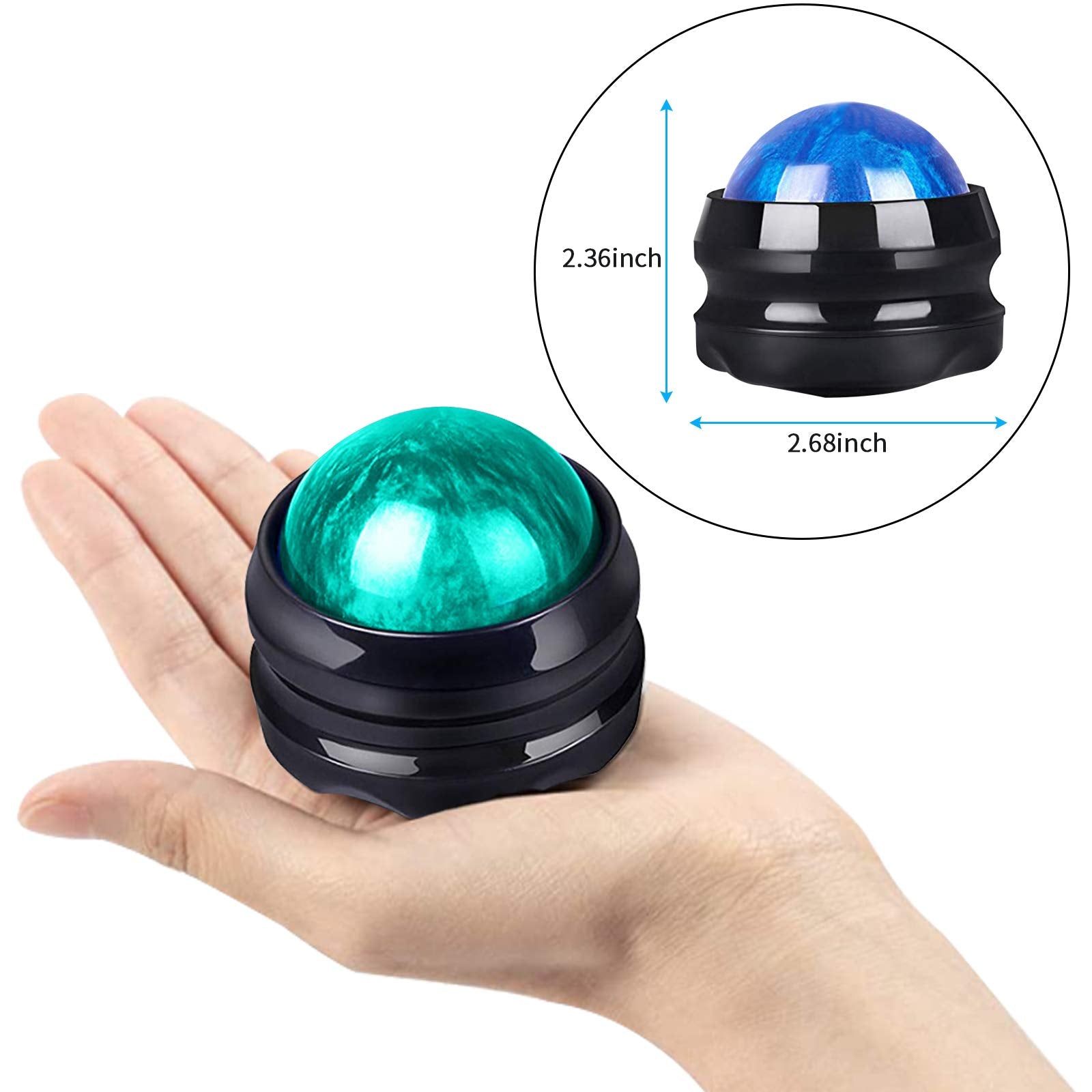 Diseño giratorio 360° de la bola WOVTE para masajes precisos.